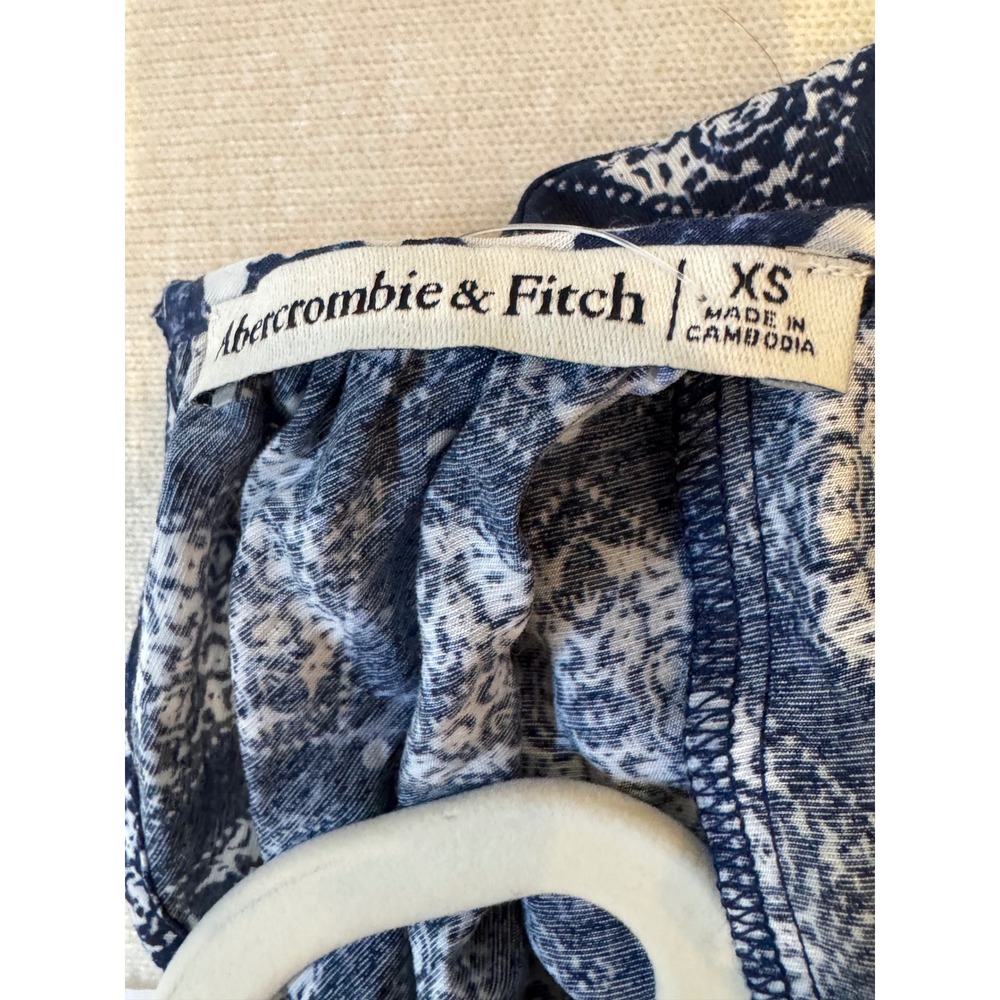 Abercrombie & Fitch Blue White Medallion Cutout O-Ring Maxi Dress XS New - Picture 5 of 5